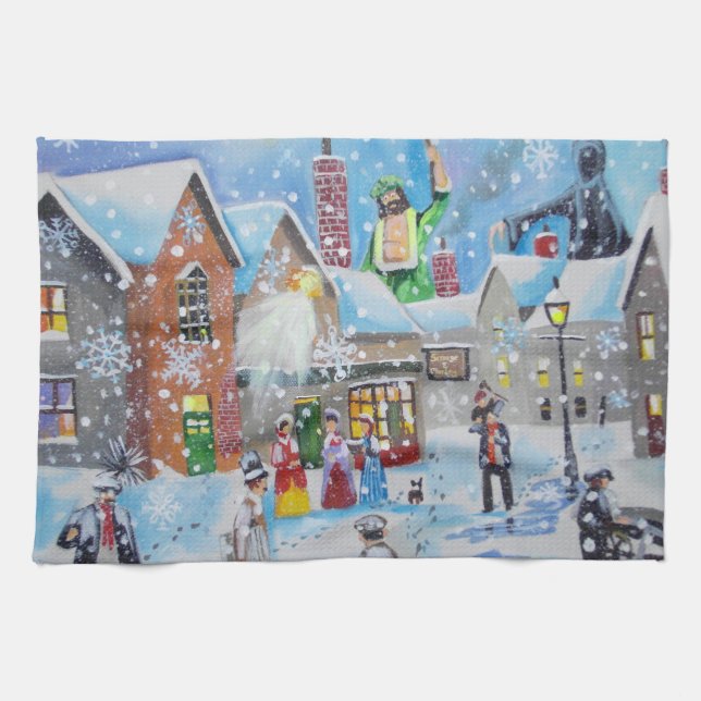 ein Weihnachten Carol Scrooge und die drei Geister Handtuch (Horizontal)