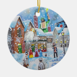 ein Weihnachten Carol Scrooge und die drei Geister Keramikornament