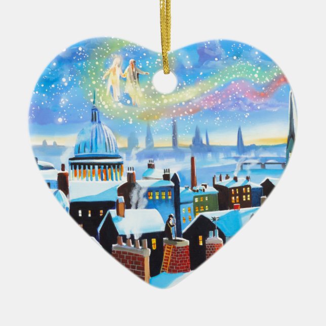 Ein Weihnachten Carol Scrooge und Geist der Keramikornament (Vorne)