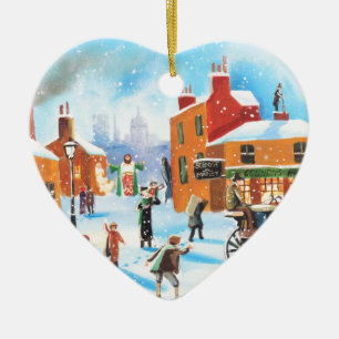 Ein Weihnachten Carol Scrooge und kleiner Tim Keramik Ornament