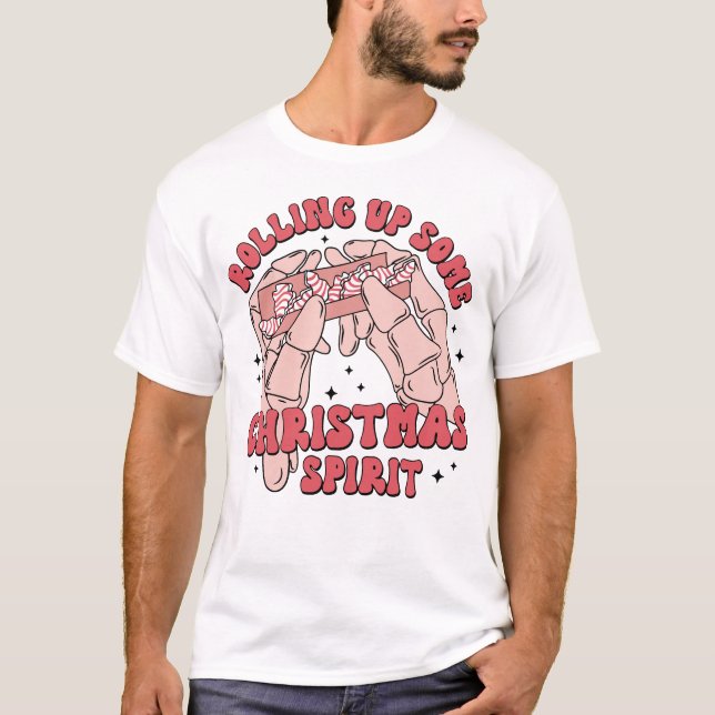Ein Weihnachts-Geist-Shirt aufrollen T-Shirt (Vorderseite)