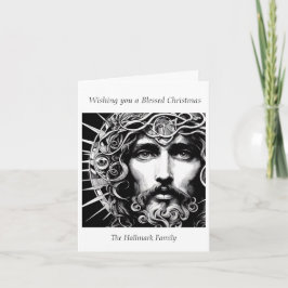 Ein Weihnachts-Jesus-Portrait in Etched Grace Karte