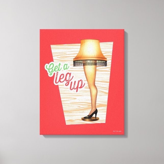 Ein Weihnachts-Lampe | Ein Leg hoch holen Leinwanddruck (Vorderseite)