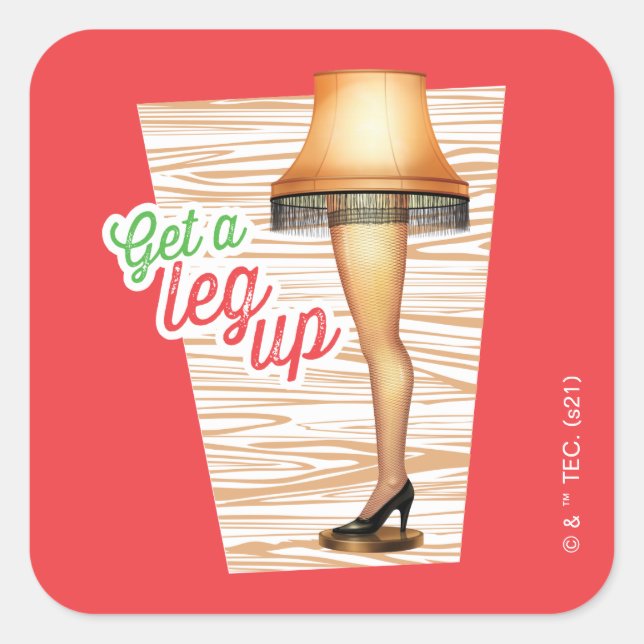 Ein Weihnachts-Lampe | Ein Leg hoch holen Quadratischer Aufkleber (Vorderseite)