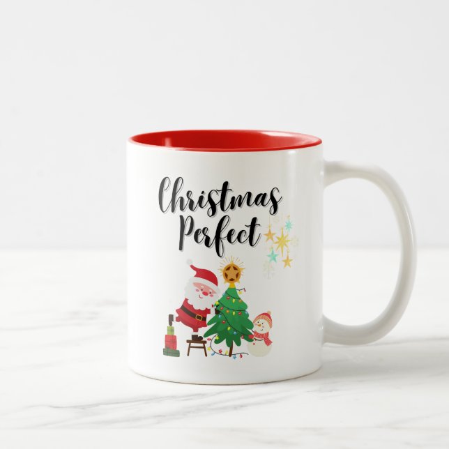 Ein Weihnachts-Perfect-Mince-Kuchen Zweifarbige Tasse (Rechts)