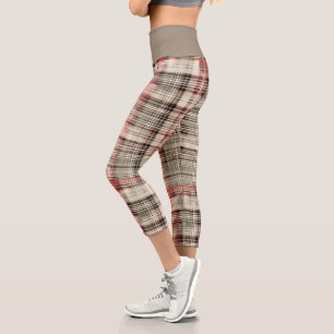 Ein Weihnachts-Tartan-Blumendesign Serie #2 Capri Leggings
