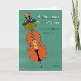 Ein WeihnachtsCello addieren den Namen und Datum, Feiertagskarte