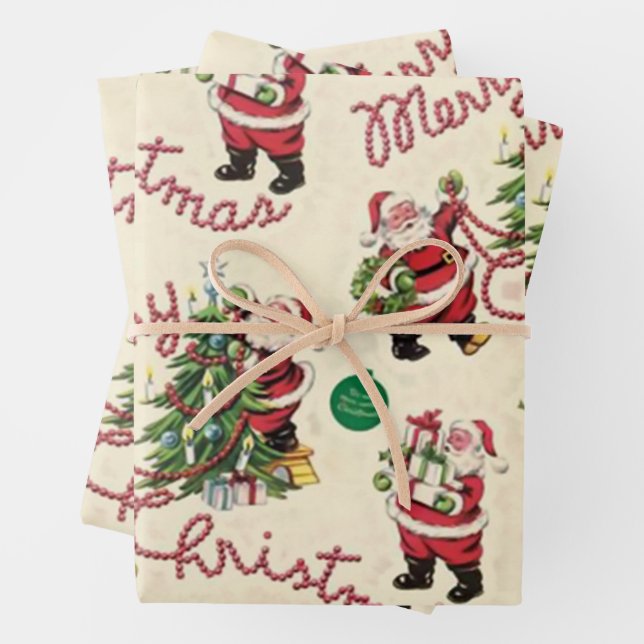 Ein Weihnachtsfest in sehr Vintage Geschenkpapier Set (Beispiel)