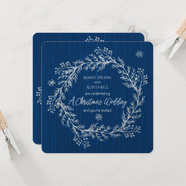 Ein Weihnachtsfest in weißem Chalk auf blau Einladung
