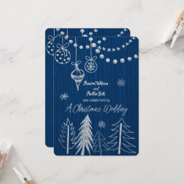 Ein Weihnachtsfest in weißem Chalk auf blau Einladung