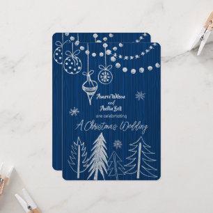 Ein Weihnachtsfest in weißem Chalk auf blau Einladung