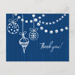 Ein Weihnachtsfest in weißem Chalk auf blau Postkarte