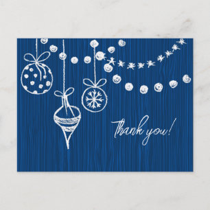 Ein Weihnachtsfest in weißem Chalk auf blau Postkarte