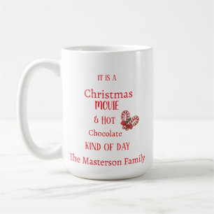 Ein Weihnachtsfilm und heiße Schokolade Kaffeetasse