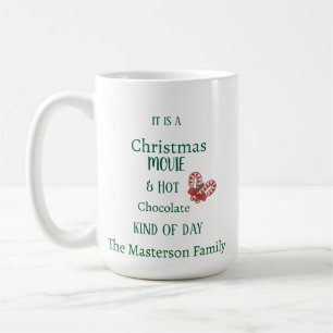 Ein Weihnachtsfilm und heiße Schokolade Kaffeetasse