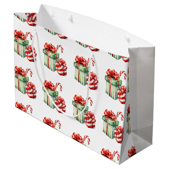 Ein Weihnachtsgeschenk für Geschenke Große Geschenktüte (Rückseite Schrägansicht)