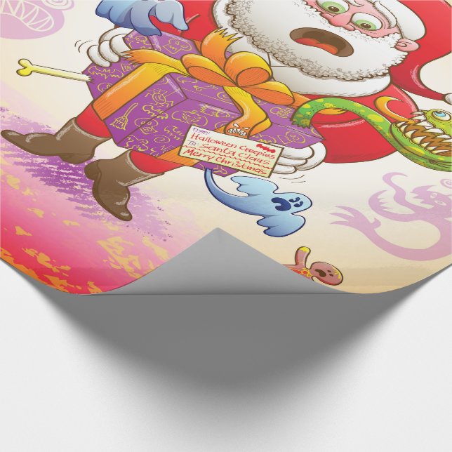 Ein Weihnachtsgeschenk von Halloween Creepies zu Geschenkpapier (Ecke)