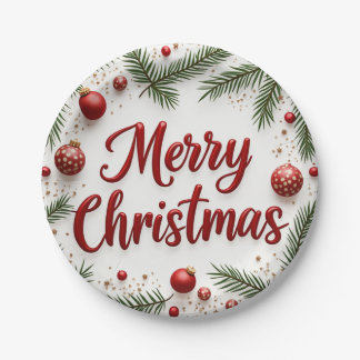 ein Weihnachtsgeschirr Pappteller