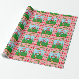 Ein Weihnachtsgolf mit Weihnachten und Rentier Geschenkpapier