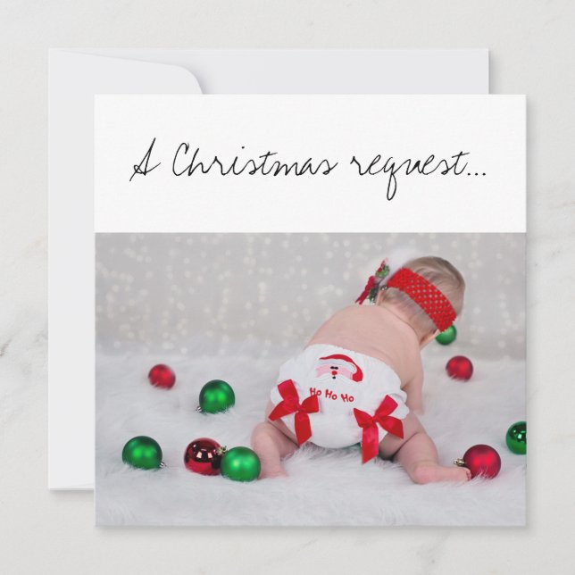 Ein WeihnachtsgottEltern Vorschlag Baby mit Windel Karte (Vorderseite)