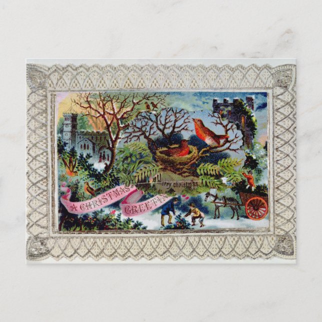 Ein Weihnachtsgruß, Viktorianische Postkarte (Vorderseite)