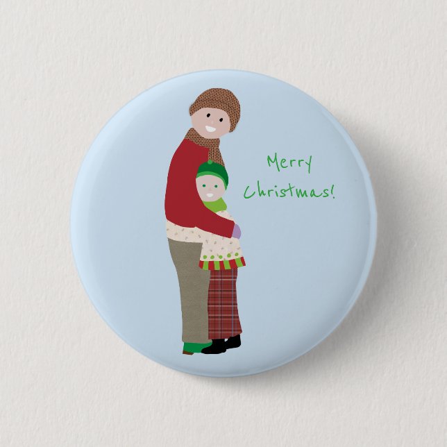 Ein Weihnachtsknopf zum Umarmen Button (Vorderseite)