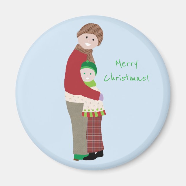 Ein Weihnachtsknuff-Rundmagnet Magnet (Vorne)