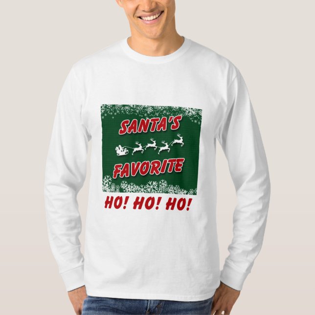 Ein Weihnachtslanges Hülsen-T-Shirt mit Zitat T-Shirt (Vorderseite)