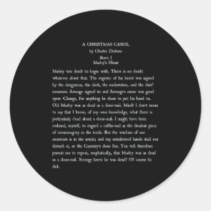 Ein Weihnachtslied Charles Ens Buchleser-Geschenk Runder Aufkleber