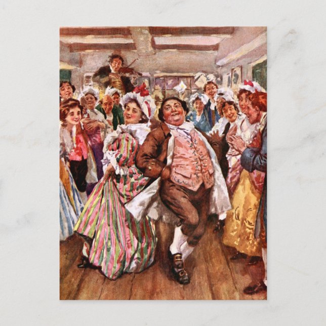 Ein Weihnachtslied: Mr. & Frau Fizziwig Postkarte (Vorderseite)