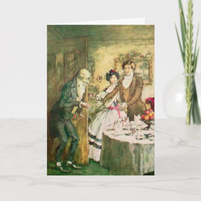 Ein Weihnachtslied Scrooge Dickens Weihnachten Karte (Vorderseite)