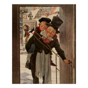 Ein Weihnachtslied: Tim & Mr. Cratchit Card Poster