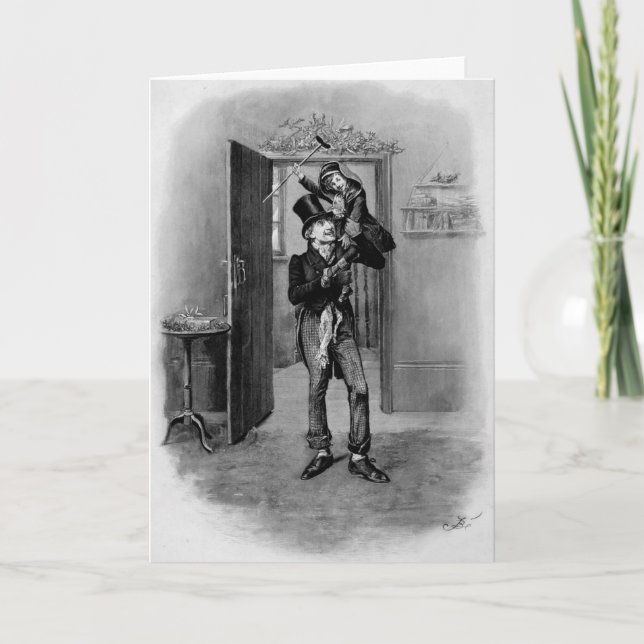 Ein Weihnachtslied: Tiny Tim Feiertagskarte (Vorderseite)