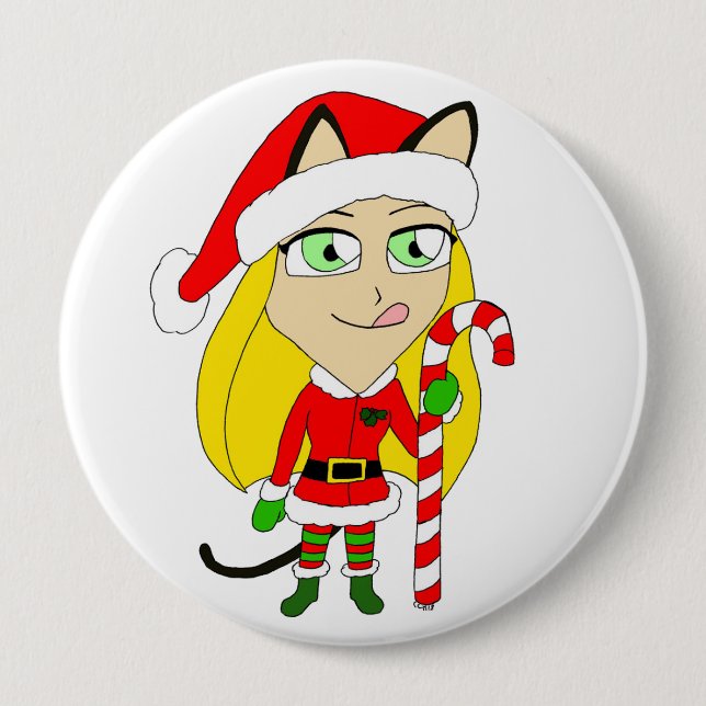 ein Weihnachtsmädchen Button (Vorderseite)