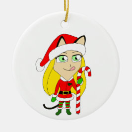 ein Weihnachtsmädchen Keramik Ornament