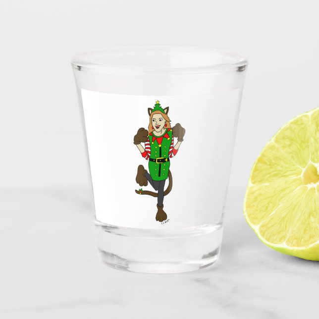ein Weihnachtsmädchen Shooting Glass Schnapsglas (Vorderseite)