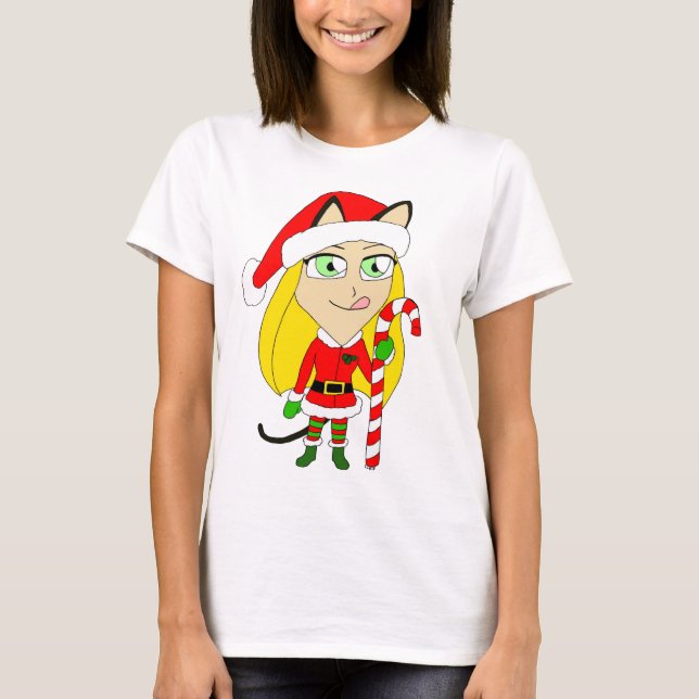 ein Weihnachtsmädchen T-Shirt (Vorderseite)