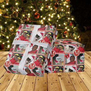 Ein Weihnachtsmonogramm Rot kreiert Ihr eigenes Fo Geschenkpapier