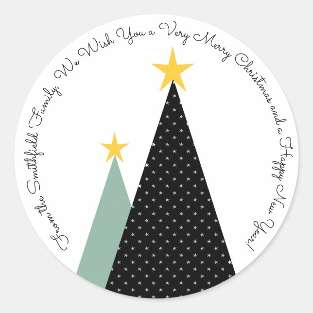 Ein Weihnachtssticker auf dem Etikett Runder Aufkleber (Vorderseite)
