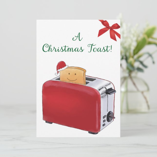 Ein Weihnachtstoast! Feiertagskarte (Stehend Vorderseite)