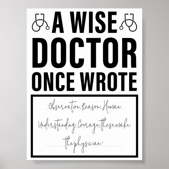 Ein weiser Arzt schrieb einmal - Funny Doctor Spri Poster (Vorne)
