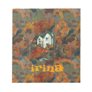 Ein Weiß- und Herbstbaum Notizblock