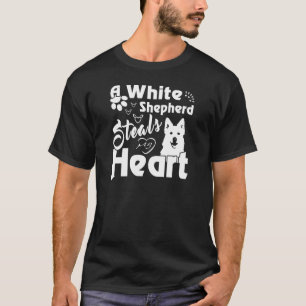 Ein weißer Schäfer stiehlt mein lustiges T-Shirt