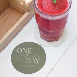 Ein weiterer Tag Hochzeit Probe Sage Green Runder Pappuntersetzer