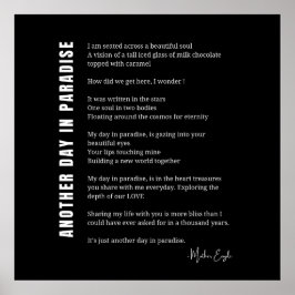 Ein weiterer Tag im Paradies Liebe Gedicht an der  Poster