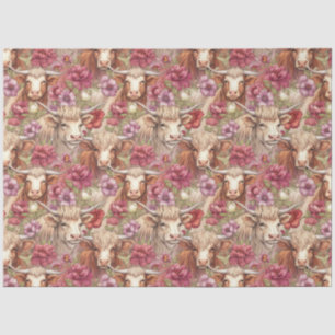Ein weiteres Design der Floral Highland Cow Serie  Seidenpapier