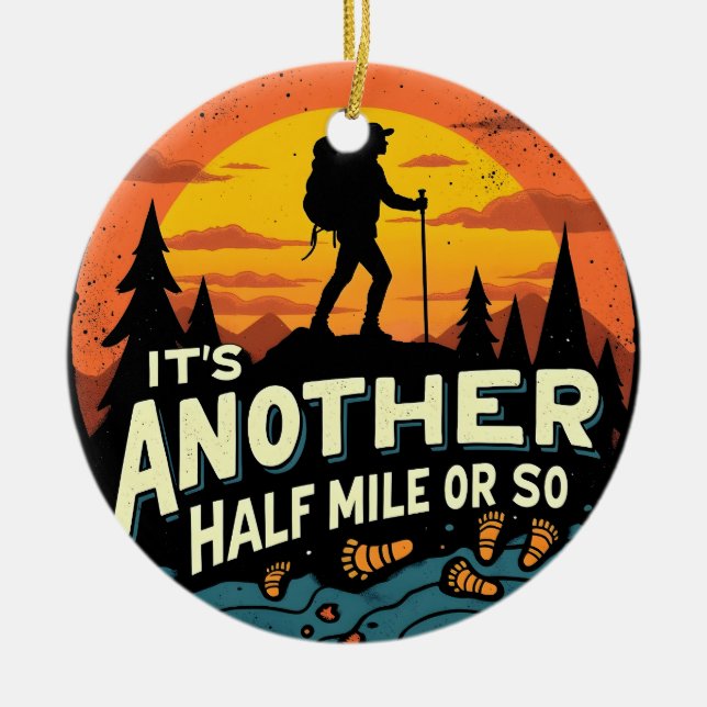 Ein weiteres halbes Kilometer Wandergeschenk Keramik Ornament (Vorne)