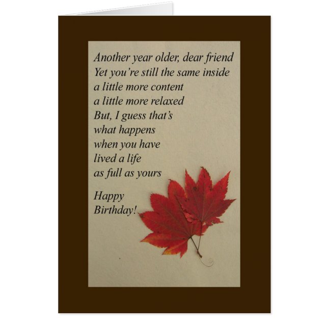 Ein weiteres Jahr älter - Geburtskarte (Vorne)