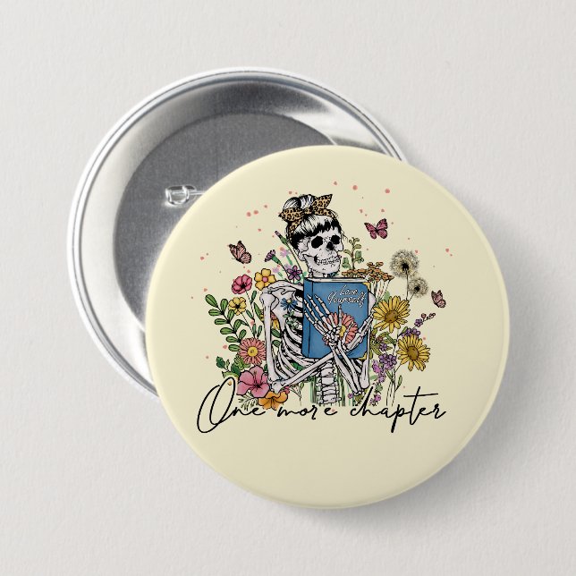 Ein weiteres Kapitel Blumenskelett Button (Vorne & Hinten)