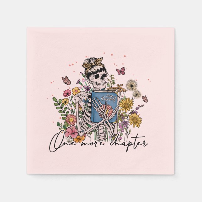 Ein weiteres Kapitel Blumenskelett Serviette (Vorderseite)